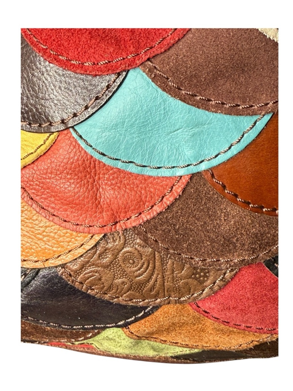 Vintage Y2K: Lucky Brand 𖦹 Patchwork Suede Leather Hobo Bag Handbag 𖦹 Festival - Picture 8 of 16